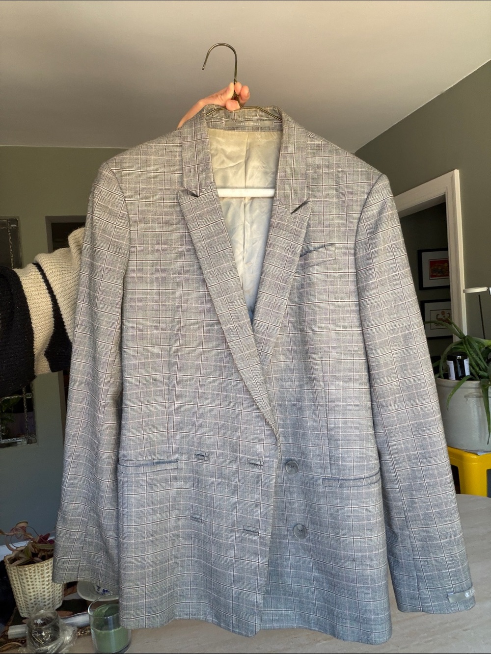 Women’s Gray Plaid Blazer Size 8